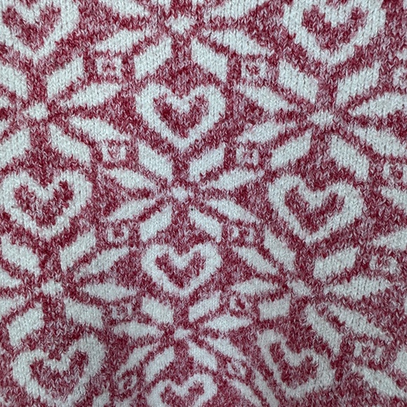 BASS Heart and Snowflake Soft Red & White Pullover Sweater GORGEOUS / Size Small - Picture 2 of 15